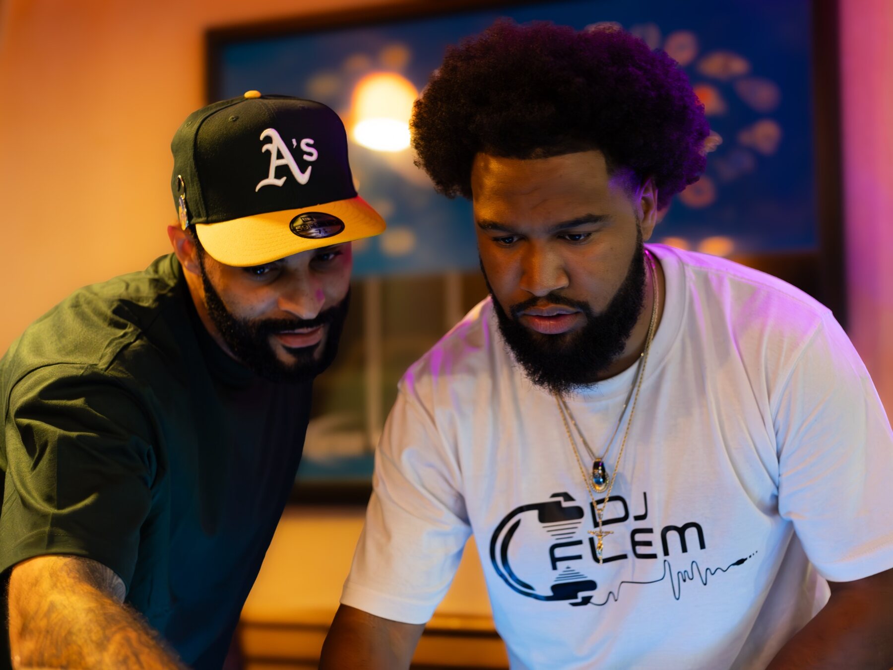 DJ Flem working with a collaborator